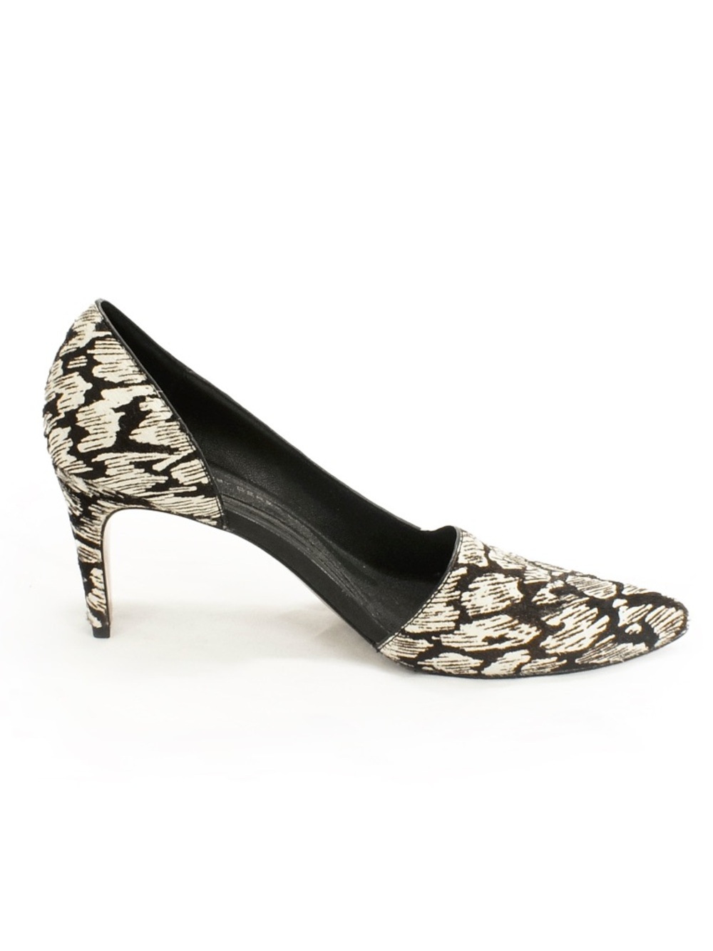 10 Derek Crosby Lam Abstract Animal Print Calf Pony Hair D’Orsay Pump Heels - Picture 2 of 8
